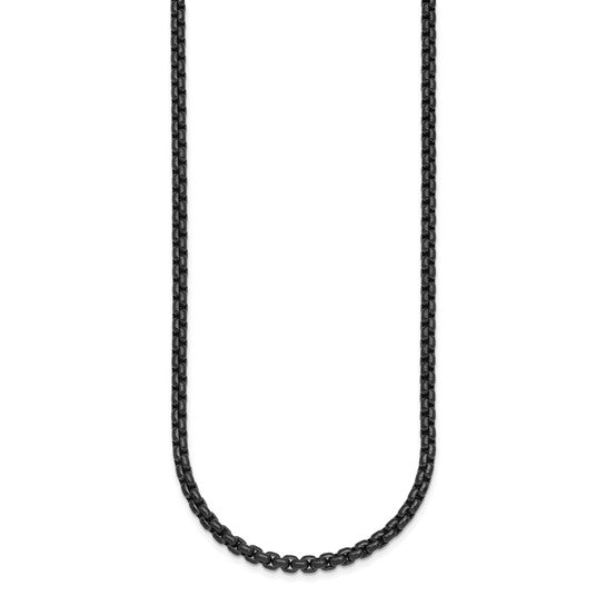 Herco Stainless Steel Black PVD-Plated Round Box Chain