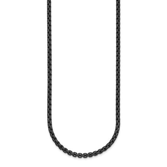 Herco Stainless Steel Black PVD-Plated Round Box Chain