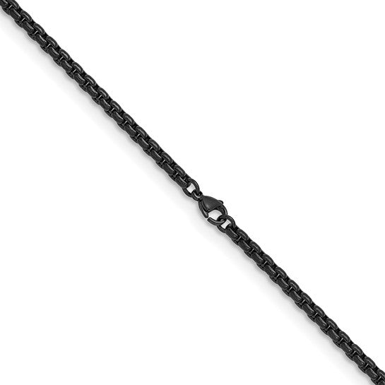 Herco Stainless Steel Black PVD-Plated Round Box Chain