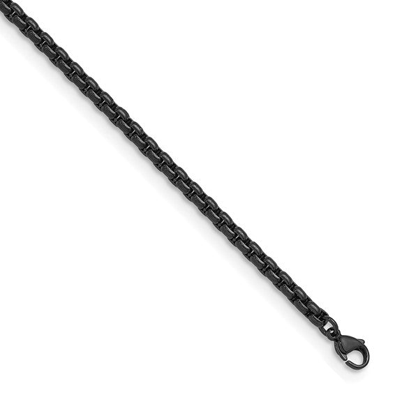 Herco Stainless Steel Black PVD-Plated Round Box Chain