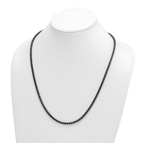 Herco Stainless Steel Black PVD-Plated Round Box Chain