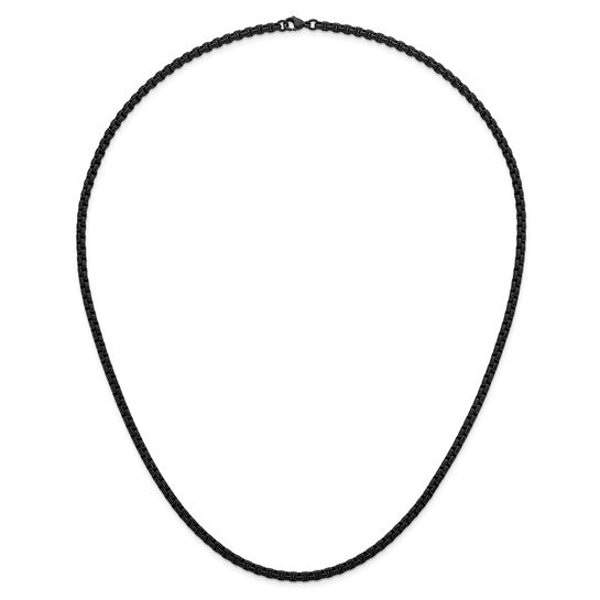 Herco Stainless Steel Black PVD-Plated Round Box Chain