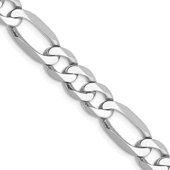14K White Gold 18 inch 3mm Flat Figaro with Lobster Clasp Chain