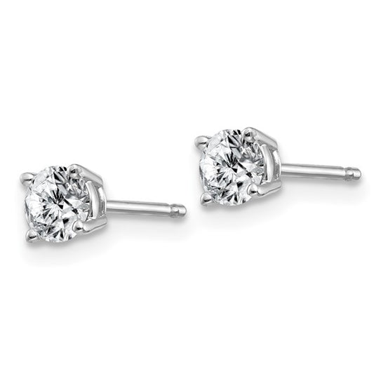 Moissanite 4- Prong Basket Post Earring