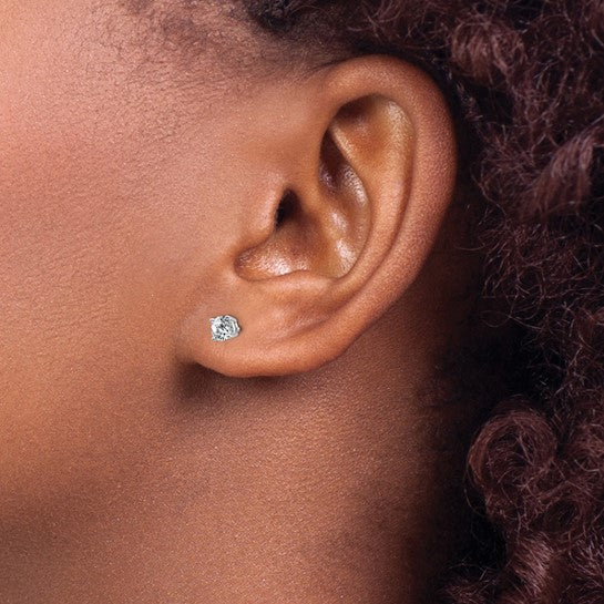 Moissanite 4- Prong Basket Post Earring
