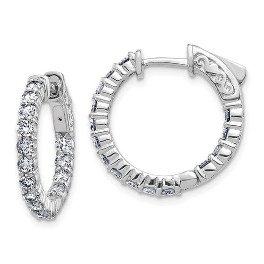 14kw 1.2ct 1.70mm G H I True Light Moissanite Hoop w/Safety Clasp Earrings