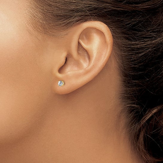 Moissanite 4- Prong Basket Post Earring