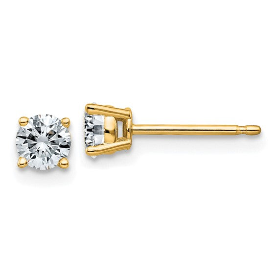 Moissanite 4- Prong Basket Post Earring